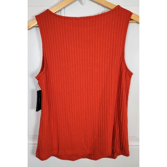 NWT Liverpool Sleeveless Boat Neck Rib Knit Top Size M Burnt Orange - Picture 8 of 8